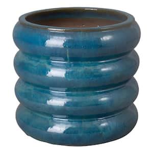 Reviews For Emissary Flower In D X In H Teal Ceramic Round