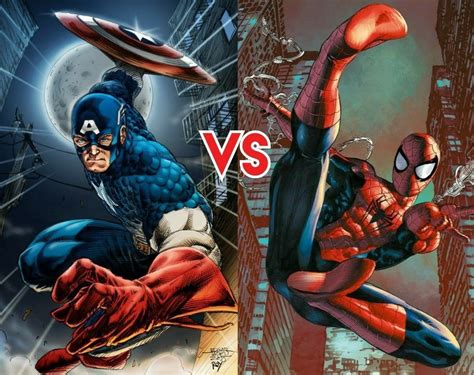 Captain America VS Spider Man Spiderman Marvel Captain America