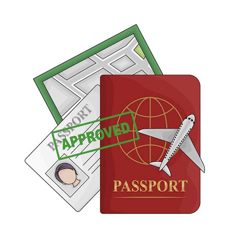 Passport Book Passport Card With Mas Approved Illustration 36275605