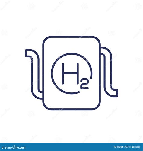 Hydrogen Power System Icon H2 Energy Source Stock Vector