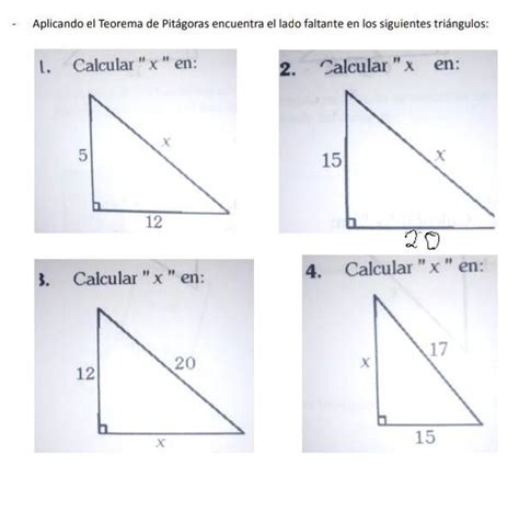 Aplicando El Teorema De Pit Goras Encuentra El Lado Faltante En Los