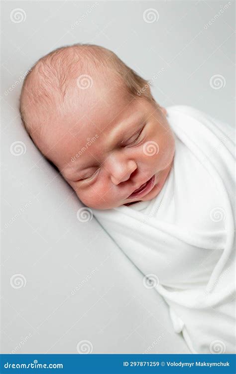 Close Up Of Cute Newborn Baby Sleeping On White Background Coveredcare