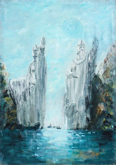 The Argonath Oil Painting By Naci Caba Rlotr