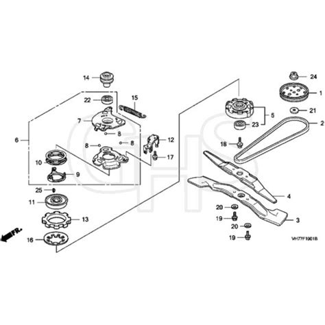 Honda HRX537C1 HXEA MAGA 1300001 1399999 Rotary Blade Diagram GHS