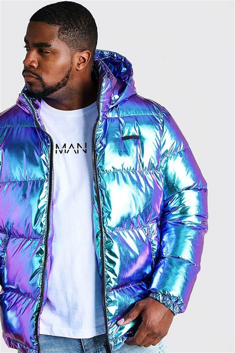 Boohooman Shiny Puffer Jacket High Shine Man Official Puffer