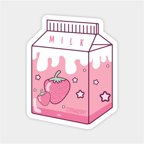 Japanese Aesthetics Kawaii Strawberry Milk By Japanese Designs Nghệ Thuật