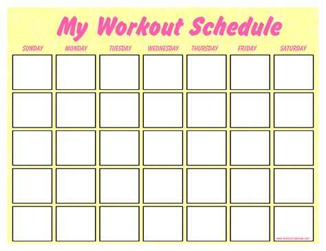 Blank Workout Chart