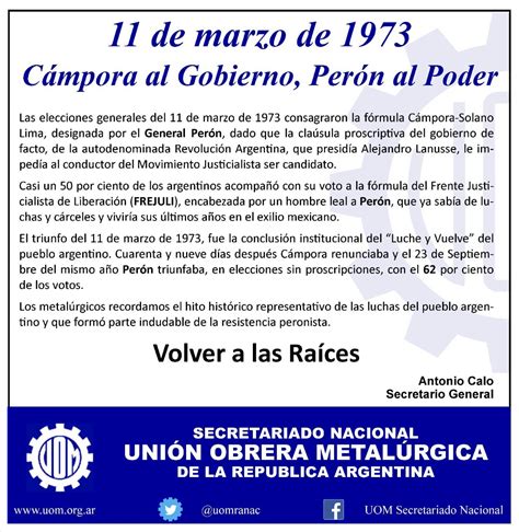 11 De Marzo De 1973 Uom San Martín