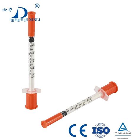 Sterile Disposable Insulin Medical Syringe With Fixed Needle Luer Slip