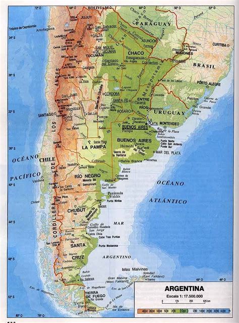 Mapa De Argentina Mapa F Sico Geogr Fico Pol Tico Tur Stico Y