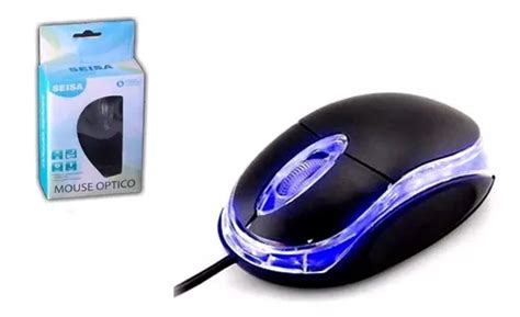 Mouse Óptico Usb Con Luz Led Roja