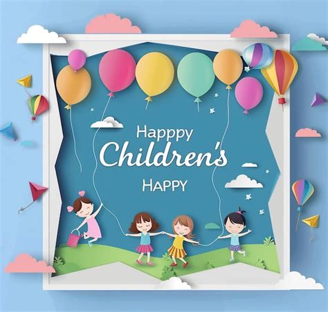 Premium Photo Cute Childrens Day Vector Illustration With Kids