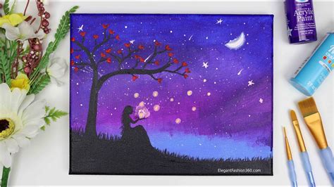 Acrylic Painting Moonlight - Painting Watercolor