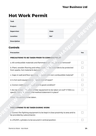 Hot Work Permit To Work Template Haspod Hot Sex Picture