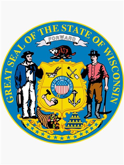 "Wisconsin | State Seal | SteezeFactory.com" Sticker for Sale by ...