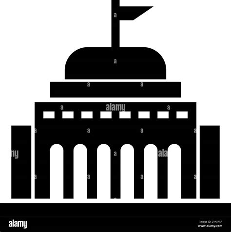 Modern Government Building Silhouette Icon Editable Vector Stock Vector Image And Art Alamy