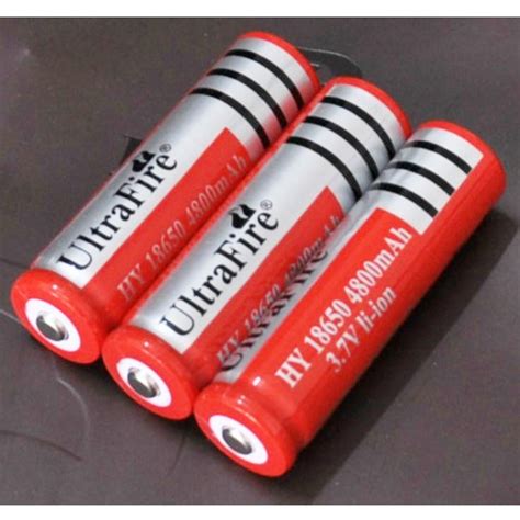 Ultrafire Baterai Li Ion 18650 Protection Board 6000mah 3 7v Button Top Brc 18650 Red