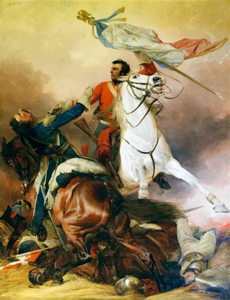 Sergeant Charles Ewart Of The Scots Greys At Waterloo Wielding The