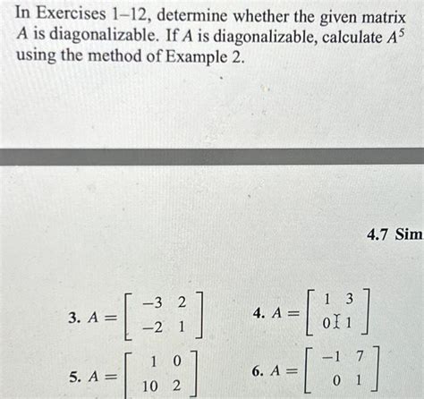 Solved In Exercises Determine Whether The Given Matrix Chegg