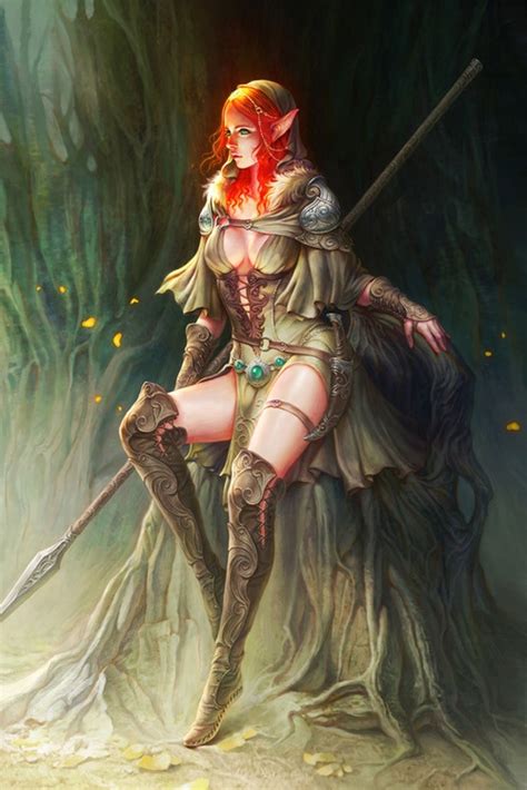 Redhead Elfy Fantasy Art Elf Art Fantasy Women