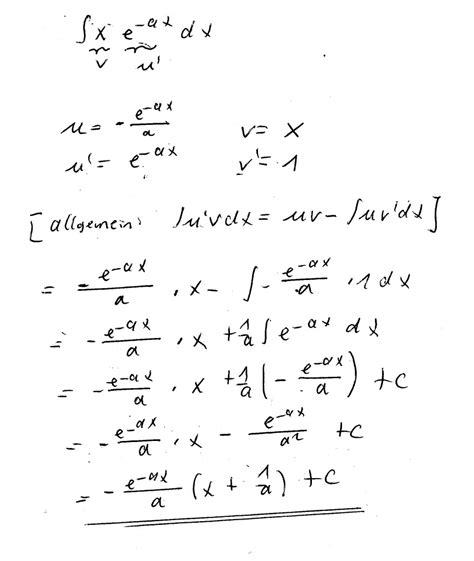 Integral ∫ X E Ax Dx Mathelounge