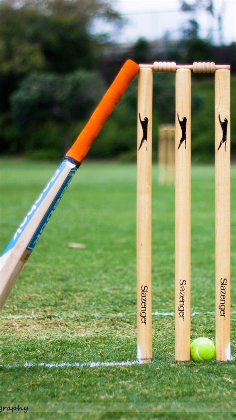 Cricket Bat And Ball And Stumps Wallpaper