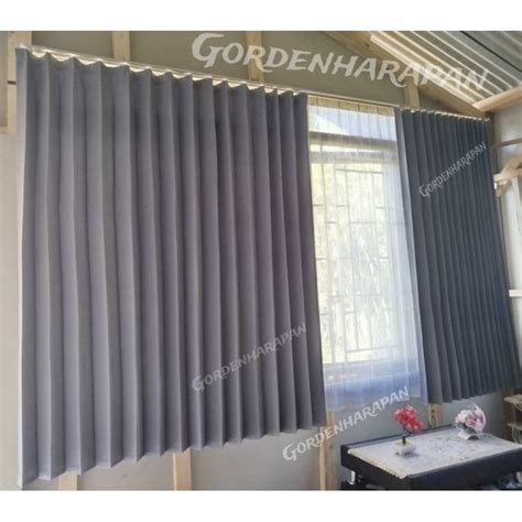 Jual Gorden Blackout Plisket Polos Cantolan Kawat S Tinggi Cm