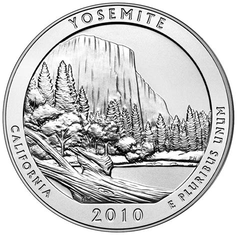 2010 America The Beautiful 5 Oz Silver Coin YOSEMITE Silver Coins