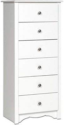 Prepac Monterey Tall Laminated Composite Wood White Dresser