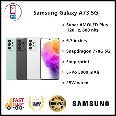 MY Set Samsung Galaxy A73 5G 108MP Super AMOLED Plus Snapdragon 778G