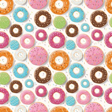 Seamless Background With Donuts Vector Illustration Stock Vector