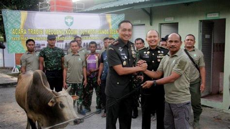 Gelar Tradisi Meugang Kodim 0101 Banda Aceh Sembelih 11 Ekor Sapi Dan