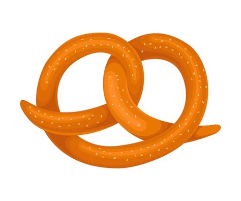 Ilustração vetorial de pretzel assado isolado em fundo branco Vetor