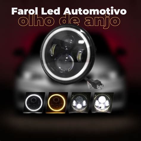 Farol Led Automotivo Olho De Anjo Moto Carro Universal Shopee Brasil