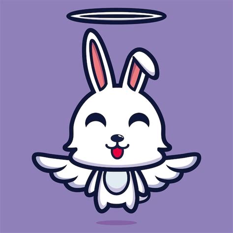 Premium Vector Cute Rabbit Angel Cartoon Character Design Premium Vector