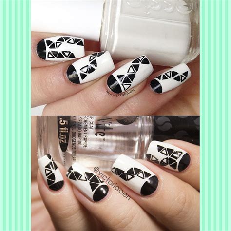 Vic And Her Nails VicCopycat Black And White Triangles By Nail That