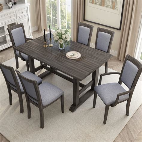 Amazon Lumisol Rustic Piece Dining Table Set With Chairs For