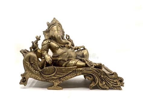 Antique Golden Statue Of Elephant Headed God Lord Ganesh Stock Photo