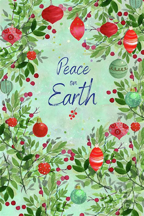 Peace On Earth Christmas Tree Ornaments Painting By Sue Zipkin Fine