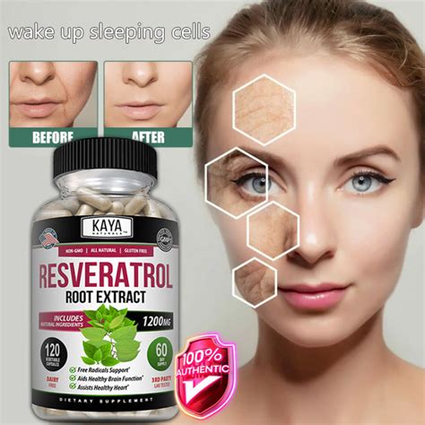 Resveratrol 1200 Mg Supplement Antioxidant And Anti Aging Pill And Supports Heart Brain And