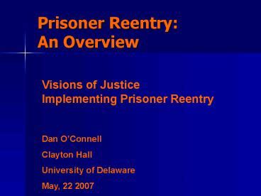 PPT Prisoner Reentry An Overview PowerPoint Presentation Free To