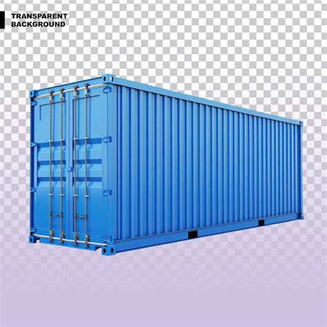 Premium Psd Blue Cargo Container Isolated On Transparent Background