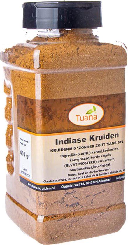 Tuana Kruiden Indiase Kruiden Strooibus 400 Gram Kruiden Zonder
