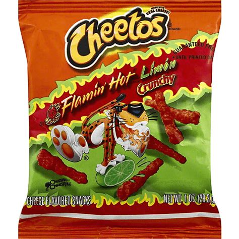 Cheetos Crunchy Flamin Hot Limon Cheese Flavored Snacks Oz Bag