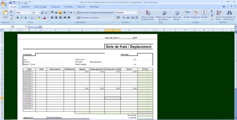 Modele Note De Frais Kilometrique Gratuit Excel Financial Report