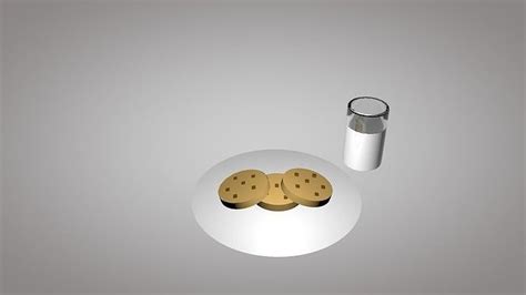 3d Model Low Poly Cookies And Milk Vr Ar Low Poly Cgtrader