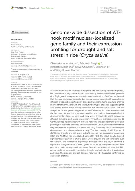 Pdf Genome Wide Dissection Of At Hook Motif Nuclear Localized Gene