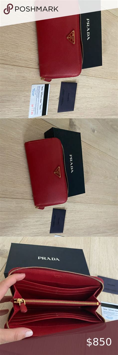 SOLDPRADA Large Saffiano Leather Wallet Leather Wallet Saffiano