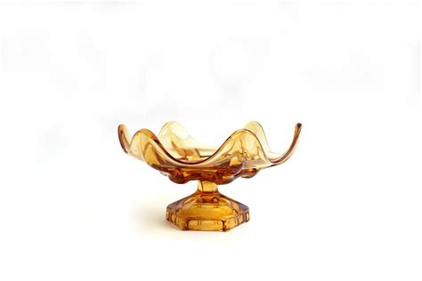 Amber Glass Fruit Bowl Mid Century Modern Kitchen Decor Mendez Manor Reviews On Judgeme