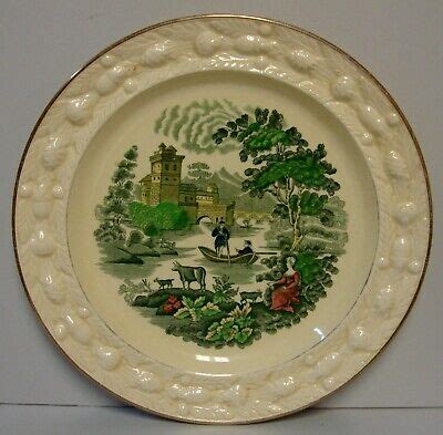 Adams Italian Scenery Multicolor Gold Trim Dinner Plate Vintage More